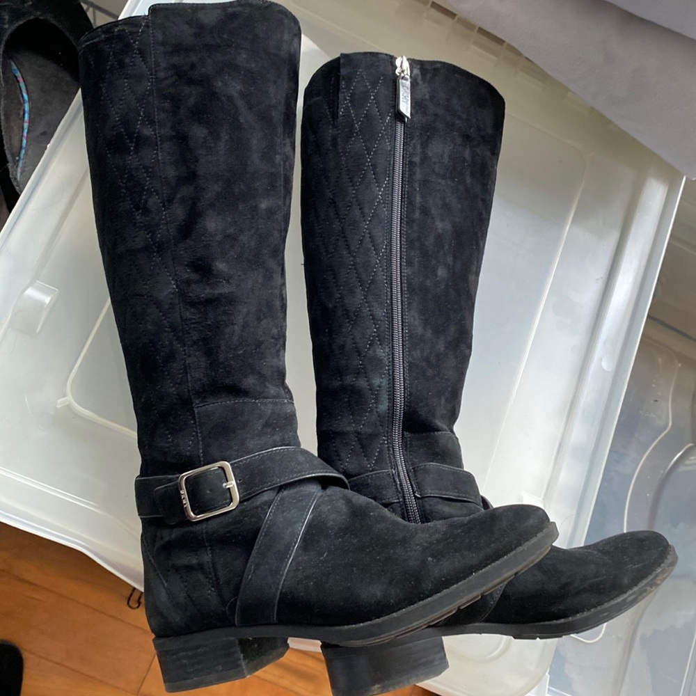 DKNY Black Suede Boots Sz 8.5